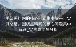 围绕黑料网的核心问题集中解答：实测总结，围绕黑料网的核心问题集中解答_实测总结与分析