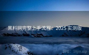 黑料网完整上手流程：2025 实测版
