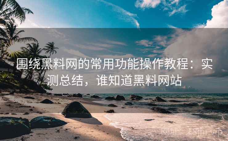 围绕黑料网的常用功能操作教程：实测总结，谁知道黑料网站